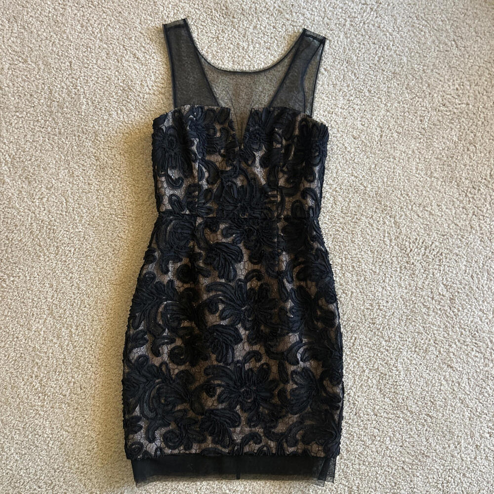 Womans Bcbgmaxazria Cocktail Dress "Abigail", Black Color, Size 4